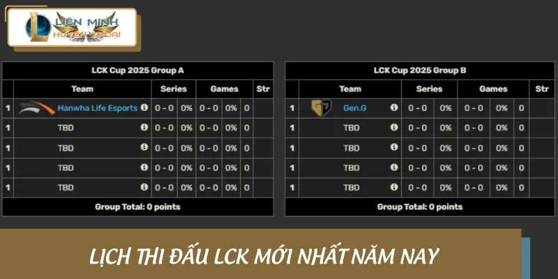 Lịch thi đấu LCK mới nhất trong năm 2025